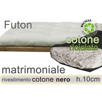 futon cotone riciclato riv. nero h.10cm 2 piazze