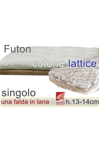 futon puro cotone lana lattice h13cm singolo 