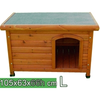 Cuccia per cani in legno tetto piano - L Cuccia per cani in legno tetto piano - L