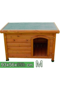 Cuccia per cani in legno tetto piano - M