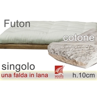  futon cotone ric. lana h.10cm singolo