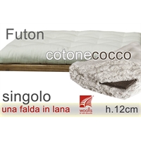 futon puro cotone lana cocco h12cm singolo