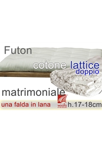 futon puro cotone lana doppio lattice h18cm 2 piazze