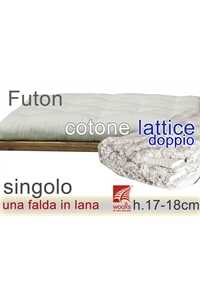 futon puro cotone lana doppio lattice h18cm singolo 