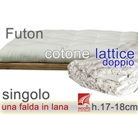 futon puro cotone lana doppio lattice h18cm singolo 
