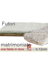 futon puro cotone lana h12cm 2 piazze 