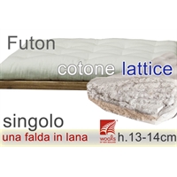 futon puro cotone lana lattice h13cm singolo 