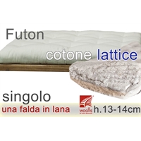 futon puro cotone lana lattice h13cm singolo futon puro cotone lana lattice h13cm singolo