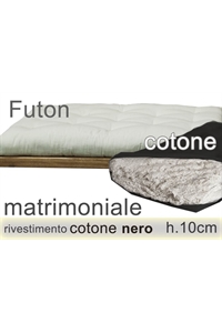 futon puro cotone riv. nero h10cm 2 piazze 