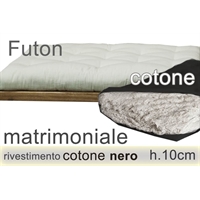 futon puro cotone riv. nero h10cm 2 piazze 