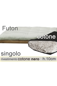 futon puro cotone riv. nero h10cm singolo 