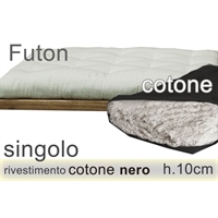 futon puro cotone riv. nero h10cm singolo 