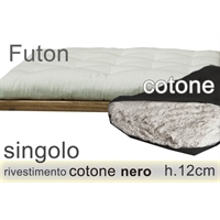 futon puro cotone riv. nero h12cm singolo futon puro cotone riv. nero h12cm singolo