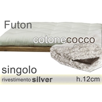 futon Silver puro cotone cocco h12cm singolo