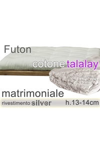 futon Talalay Silver puro cotone h13cm 2 piazze