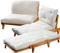 Poltrona letto relax Yasumi - legno a incastri con futon
