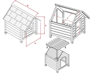 casetta per cani in legno - L 