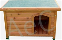 Cuccia per cani in legno tetto piano - M